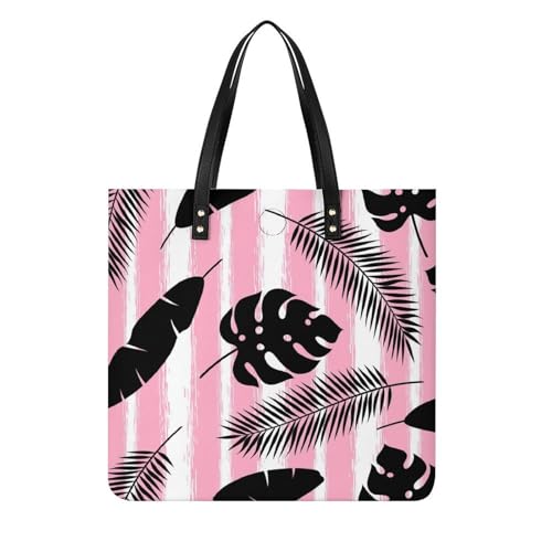 Sac shopping rayé rose en toile pour vos sorties et voyages d'été 39x39cm