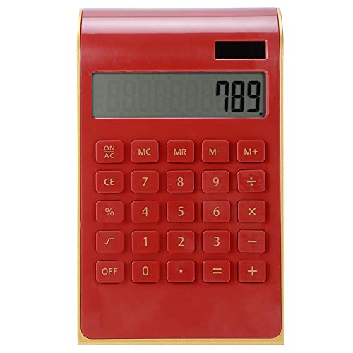 ViaGasaFamido Calculatrice LCD Bureau Affichage à énergie Solaire 10 pour Chiffres pour Support Affichage pour pour Bureau à Domicile Calculatrice Utilitaire Ventilateur Ventilateurs (Rouge)