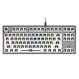FL ESPORTS MK870 CMMK 87 Keys RGB Modular Mechanical Keyboard, 80% TKL Wired Gaming Keyboard DIY Kit w/Hot-Swap Switch Sockets (5-pin) & Customizable Software Supported (Barebones, Frosted Black)
