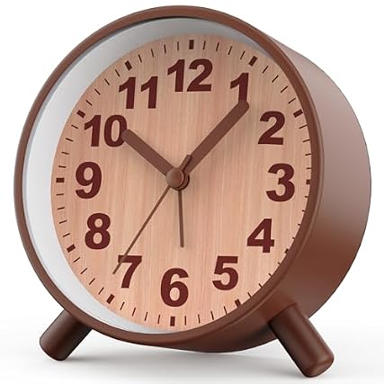 Anmileely Retro Analog Alarm Clock with Night Light, Battery Operated,Easy to Set Ascending product