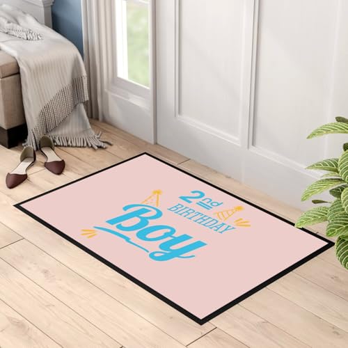 Paillasson Rose 60x40cm, Cadeau Idéal pour Anniversaire 2 Ans Garçon
