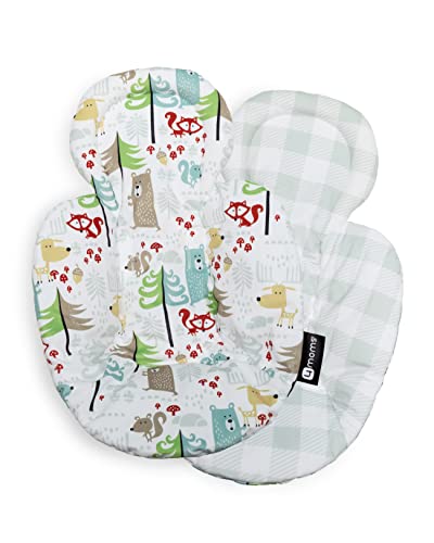 Image of 4moms RockaRoo and MamaRoo Little Forest Infant Insert, Machine Washable, Soft, Plush Fabric, Reversible Design