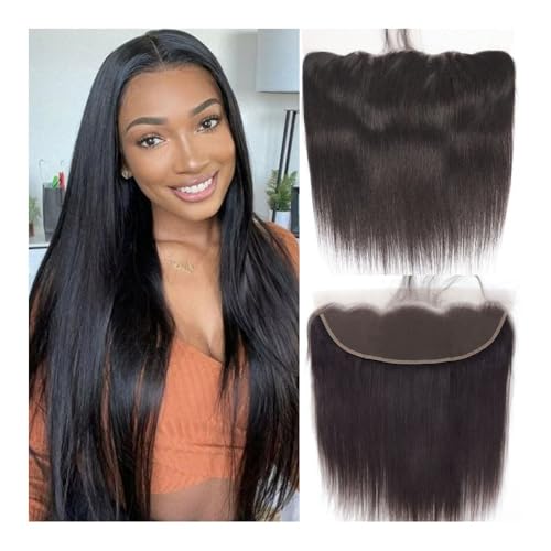 Perruque cheveux humains lace frontal 13x4 lisse 16 pouces style naturel gratuit