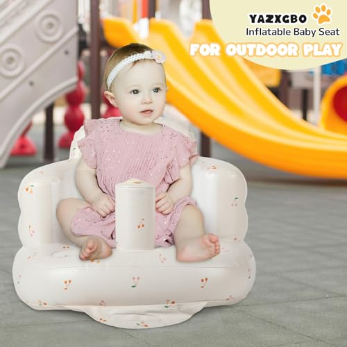 Yazxgbo ZY-CHERRY-L Inflatable Baby Seat For Babies 4-36 Months Inflatable Baby Chair Infant Back Support Sofa Newborn To Toddler Portable Baby Floor Seats thumb #8