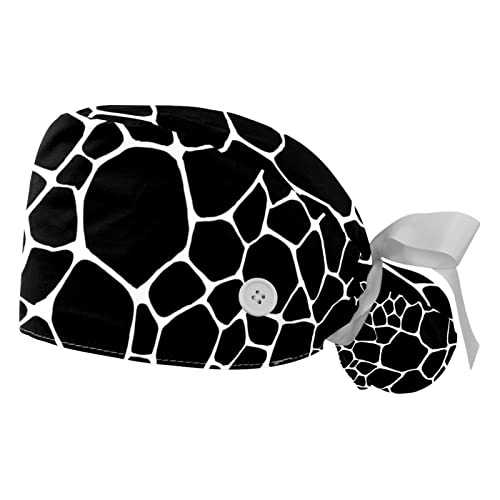 Chapeau bouffants girafe ajustables - Lot de 2 casquettes de travail