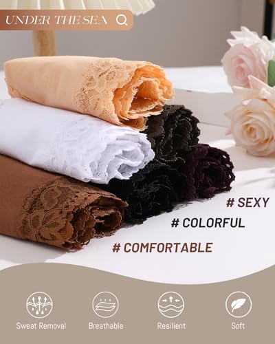 UNDER THE SEA Cotton Underwear for Women Sexy Lace Hipster Panties Low Rise Breathable Brazilian Womens Cheeky 6 Pack S-XL4