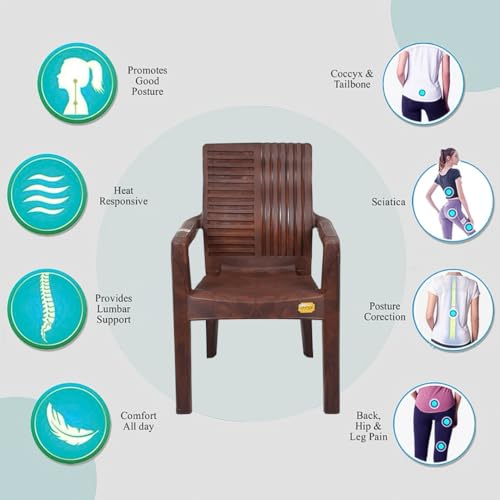 Image of Anmol Heavy Duty High Back Chair | Titanium Classic Plastic Chair with Armrest | Strong & Comfortable Chair for Home, Office, Restaurant & Garden (Pack of 1)