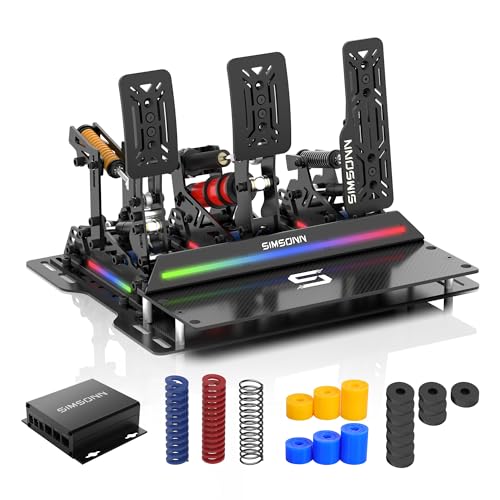 SIMSONN PRO X Ultra Sim Racing Pedals pour simulateur de course Pédales hydrauliques PC Load Cell HE Compatible avec Haptic Reactor (PRO X Ultra-P3-H3-1-1)