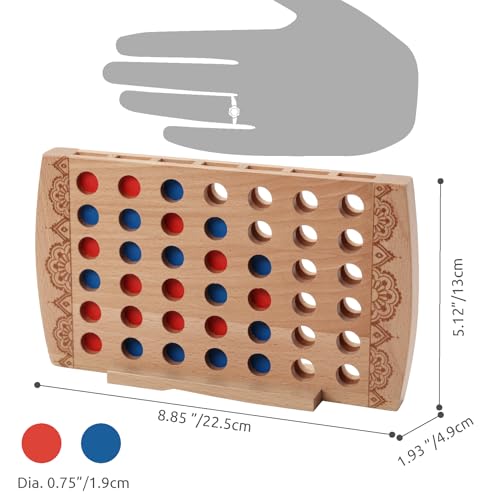 Juego de mesa 4 en línea de madera classic strategy miniatura 2