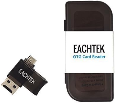 EACHTEK Micro SD Card Reader with OTG - Reads MicroSD Cards & TF Cards, Both USB & Micro USB Ports, Plugs to PCs, Macs, OTG Smartphones and Tablets