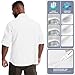 Mens Safari Sun Shirts UPF 50+ UV Sun Protection Long Sleeve Outdoor Quick Dry Fishing Hiking Gardening Shirts (5051 White XXL
