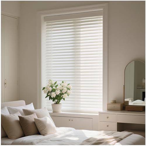 Store vénitien en Aluminium sans perçage, Largeur 40-160cm Rideaux Occultants sur Mesure, Lamelles de 25 mm, Occultants/Isolants, Lumière Réglable, pour...