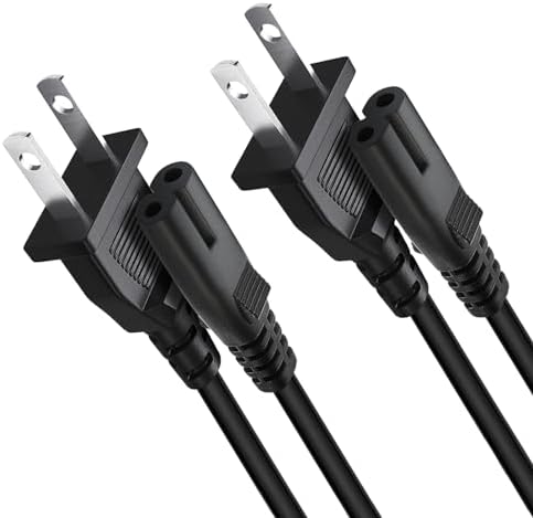 2 Pack Power Cable Cord for TCL Roku Smart LED LCD HD TV 24" 32" 40" 42" 43" 48" 50" 55" 60" 65" 75" 85" Inch TCL Roku TVS AC Power Cable Cord Plug A 2 Prong Power Supply Cord Cable Replacement : Electronics