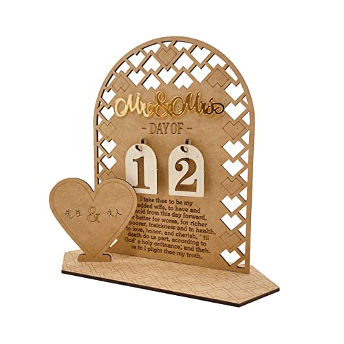 Tsophreniq 1 juego de calendario de cuenta regresiva de madera para el hogar, dormitorio, fiesta, decoración, calendario de cuenta regresiva