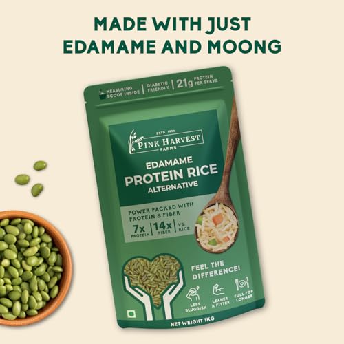 Image of Pink Harvest Farms Edamame High Protein Rice| Vegan |Low GI | Diabetic Friendly - 1 Kg