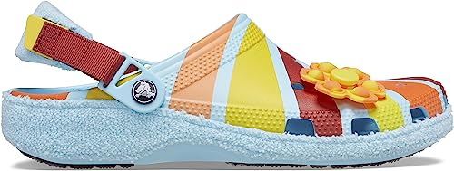 Image of Crocs Zen Garden Sensory Classic Slip Resistant Adjustable Terry Cloth Clog Arctic /Multi Men's 4, Women's 6 Medium