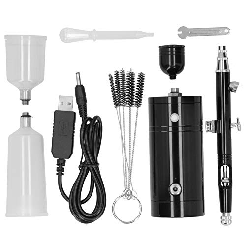 FTVOGUE Kit Aerografo Pneumatico Pistola a Spruzzo per Vernice a Singola Azione Set Spruzzatore Wireless Portatile per Decorazioni per Torte Trucco Artistico