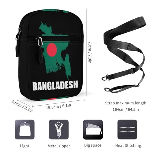 Bangladesh Flag Bangladeshi Map Cute Crossbody Bag Messenger Shoulder Bags with Adjustable Strap2