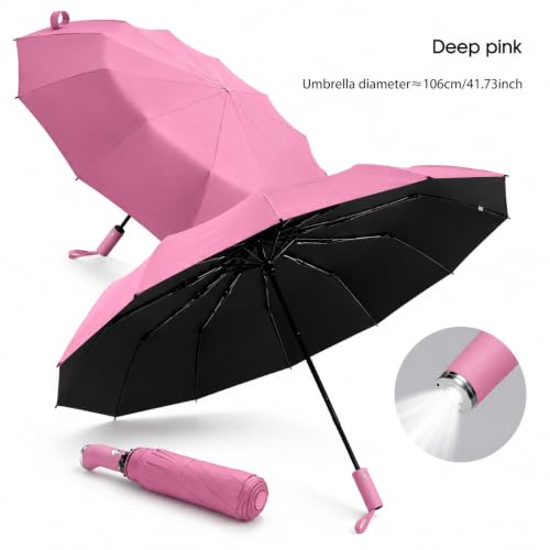 Image of Umbrella, UV Big Size Umbrella for Sun Protection Rain Windproof Strong Large 3 Fold For Men Women Kids Boys Girls Perfect & Stylish Windproof & Compact