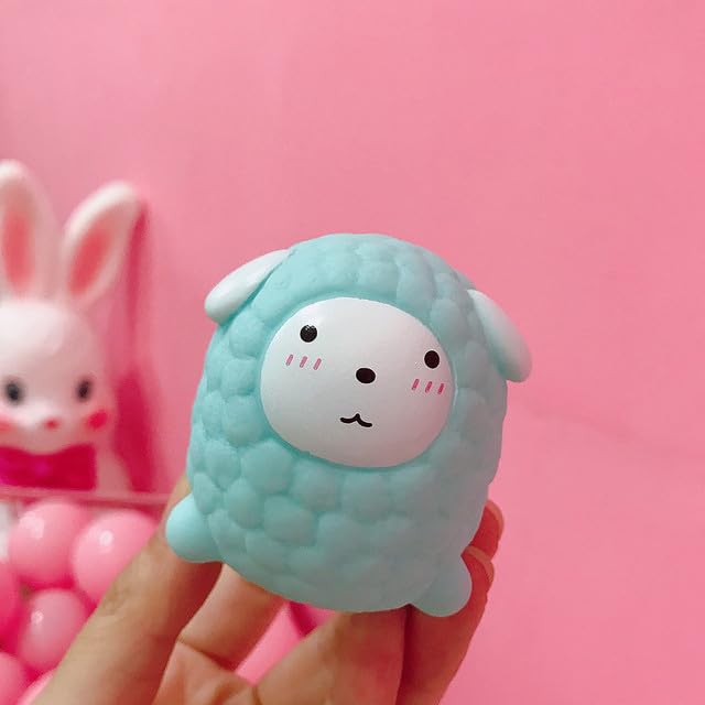 ТоуAE - Jumbo Kids Soft Cute Sheep Anti-stress Тоуs Ball Makes Sound Scented Mobile Рһопе Straps Kid Bath Тоу Gift (Blue)