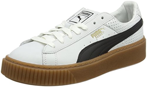 puma black basket trainers