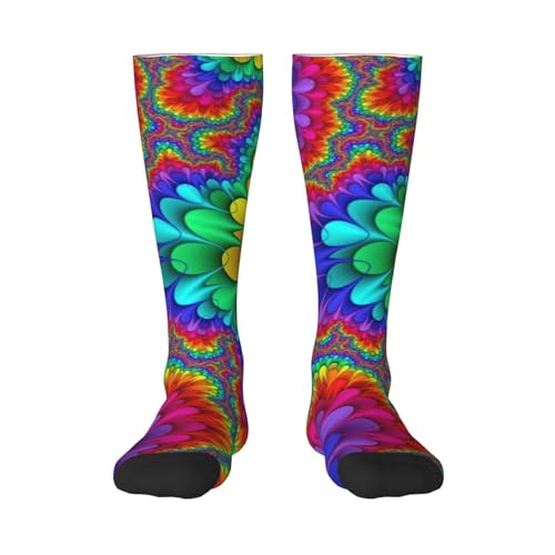 Bright Color Print Socks Tube Socks Adult Stocking Women Men High Stockings for Sports,Running,Travel