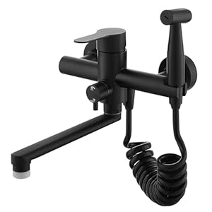 Sjqka SJQKA-A3FA32PD Küchenarmatur Wandmontage Mattschwarz