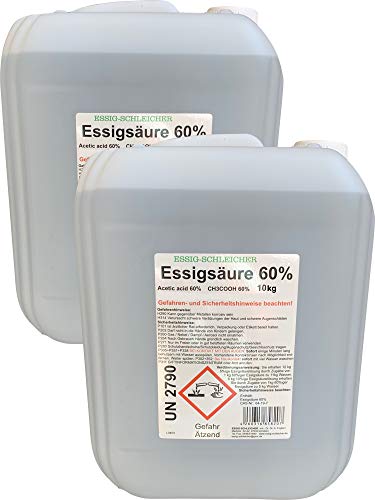 Preisvergleich Produktbild Schleicher's 2x10 kg Essigsäure 60%
