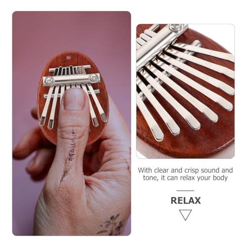 Image of Mini Kalimba Thumb Piano 8 Key Solid Wood Finger Piano with Lanyard Portable Musical Instrument for Beginners Kids Adults Stress Relief, Gift for Special Occasions Waterdrop Design
