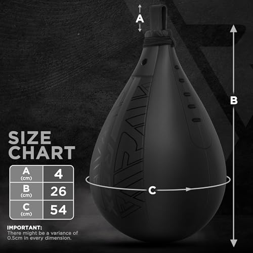 Image of RDX Speed Bag Boxing Ball, Maya Hide Leather Dodge Striking Target with Additional Bladder, MMA Muay Thai Punching Workout Kicking Martial Arts Training Home Gym Exercise Speedball