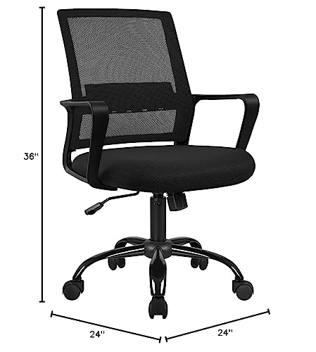Furmax Office Chair Ergonomic Mesh Desk Chair Modern Mid Back Task Chair Home Office Chair With Lumbar Support And Armrest (Black) #TOP7