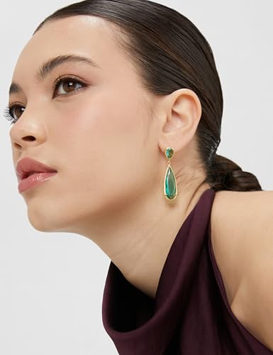 Image of Peora Crystal Studded Gold Plated Dangle Earrings Fashion Wear Stylish Jewellery Gift for Girls & Women