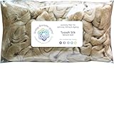 Tussah Silk Fiber for Soap Making, Spinning, Blending, Felting, Dyeing, and Paper Making. Natural Golden Combed Top.