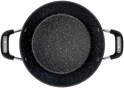 Scoville NEVERSTICK 24cm Stock Pot with Lid, Small Non-Stick Deep Cooking Pot, 3.5L, Suitable for All Hobs Including Induction, Cool Touch Handles, Dishwasher Safe, PFOA Free, Aluminium, Black