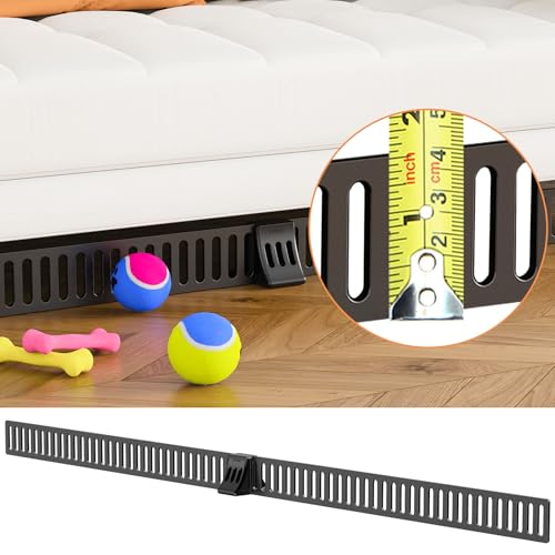 INSFITY Under Couch Toy Blocker (1,6’’H x15,7’’L - 12 Pack) Adjustable Under Sofa Barrier Without Glue Couch Underneath Stoppers for Kid and Pet Toys