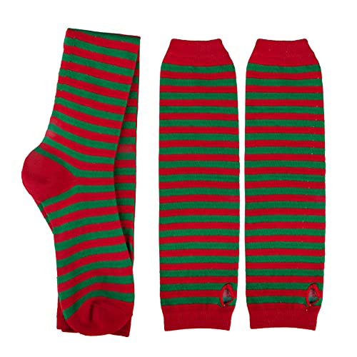 Image of Over Knee Rainbow Thigh High Socks Cosplay Accessories for Women Fashion Wild Long Striped Leg warmers