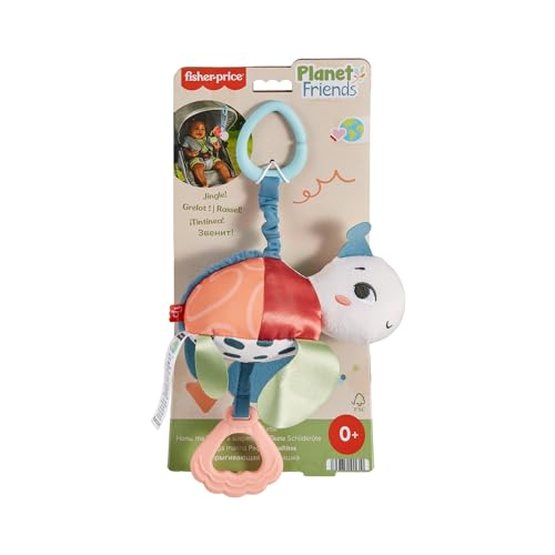 Fisher-Price Jouet Honu Tortue De Mer Peluche À Suspendre, 80% De Plastiques Recyclés Post-Consommation, Emballage Certifié Fsc, Anneau Dentition Sans Bpa, Jouet Bébé, Nouveau-Né, HKD62