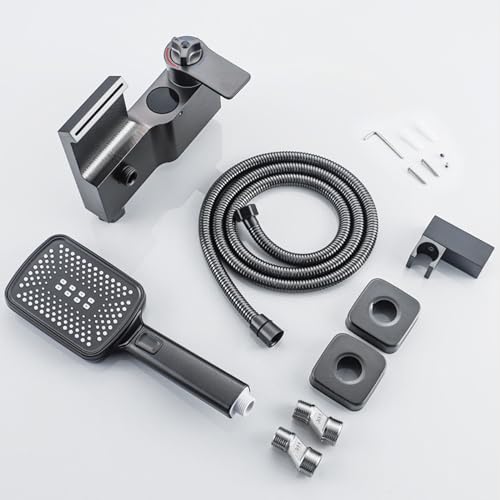 Mitigeur baignoire thermostatique 40°C avec douchette à main 3 modes - 8