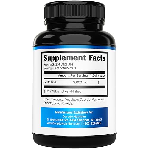 Image of L Citrulline 3000mg Supplement (240 Capsules) Support L Arginine & Nitric Oxide Pills - L-Citrulline For Men & Women - Muscle Recovery & Pump Supplement - 3rd Party Tested, Vegan, Non-GMO - USA Made