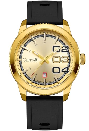 EAJOMIN Men's Large Big Face Wrist Watch Waterproof Silicone Band Watch for Men Quartz Analog,Easy...