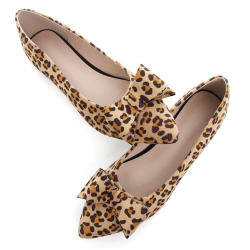 Dear Time Women's Flats Pointed Toe Bowknot Ballet Dress Shoes Slip-on Office Work Party Wedding Shoes4