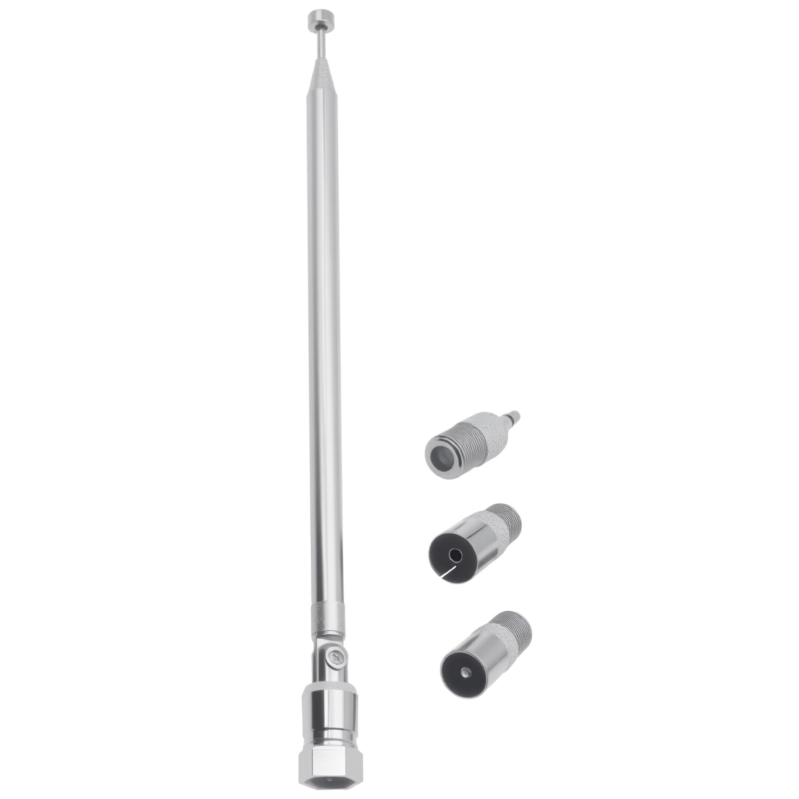 FDXGYH FM Telescopic Antenna Indoor 50 Ohm F Type Male Plug Connector with 3 Pcs Adapter for TV AM FM Radio HiFi AV Stereo Receiver