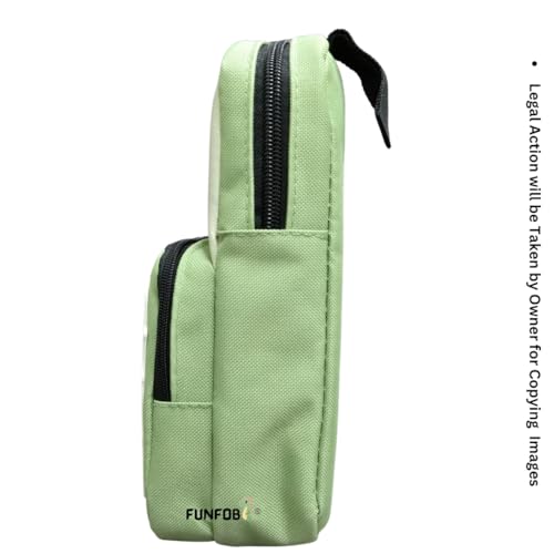 Image of Funfob Panda Pencil Pouch for School College for Pen Pencil Panda Pencil Box Travel or Cosmetic Case | Panda All Green Pouch