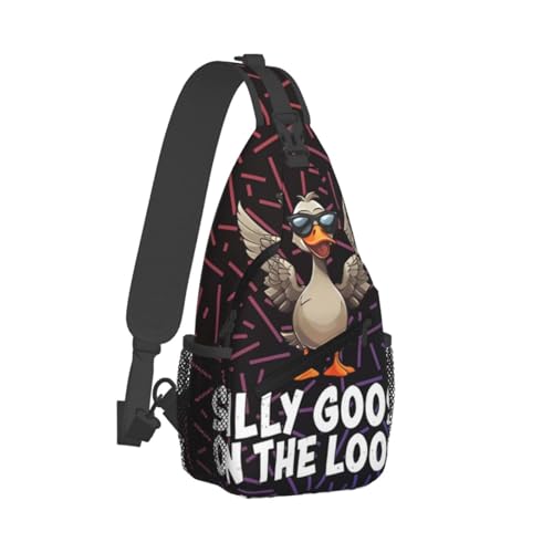 Silly Goose Small Crossbody Backpack Sling Bag For Men Women Mini One Shoulder Chest Bags Gym Sport Travel Hiking Daypack2