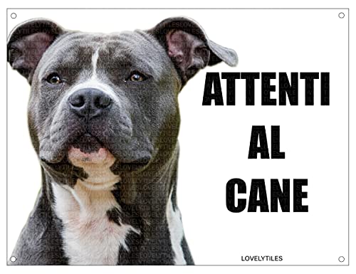 attenti al cane amstaff AMSTAFF attenti al cane mod 3 TARGA cartello IN METALLO (15X20)