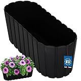 KOTARBAU® Blumenkasten Balkon - Blumentopf - 40x13x13cm Anthrazit - Pflanzkübel - Pflanzkasten - Pflanzentopf - Kunststoff - Balkonkasten - Rustikal - Übertopf groß