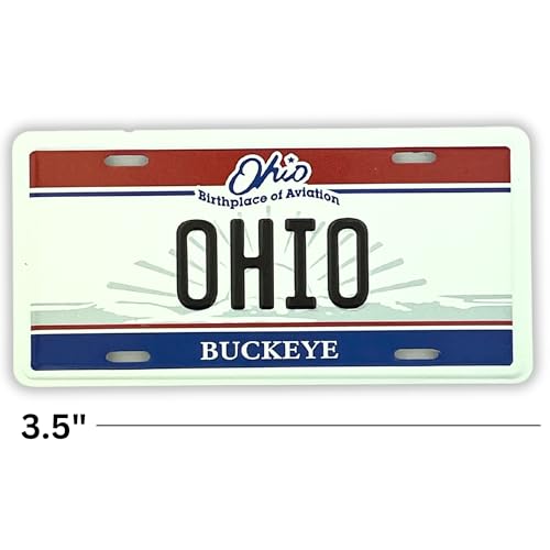 Imán decorativo de placa de Ohio 3.5 pulgadas miniatura 4
