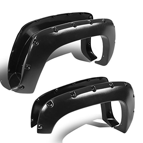 Black Pocket-Piveted Style Wheel Fender Flares Compatible with Chevy C10 C/K Series Tahoe Yukon Suburban 96" 78" Fleetside Bed 88-98