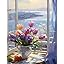 Dipingere con i Numeri libellula Kit Pittura Bambini fiore Paint by Numbers, Colorare con i Numeri Adulti, Hobby Creativi Adulti, Regalo Donna, Decorazioni Parete, Senza Cornice, 40x50cm e-642