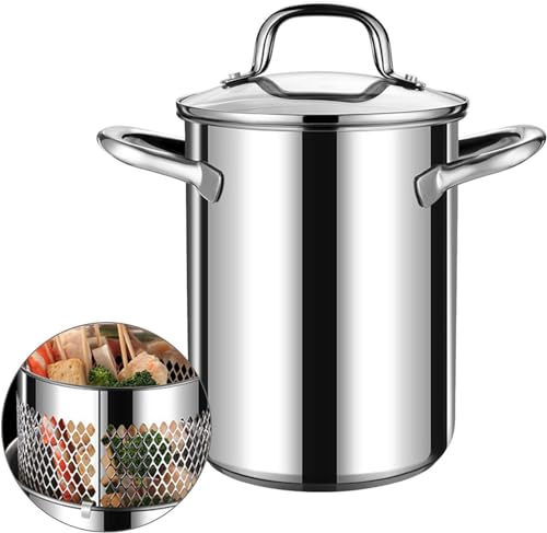 AYCDL Kitchen Deep Frying Pot 304 Stainless Steel Kitchen Fryer with Strainer, Multipurpose Tempura Fryer Pan Chicken Fried Chicken Cooking Tools
